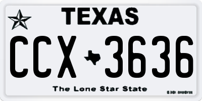 TX license plate CCX3636