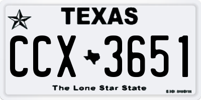TX license plate CCX3651