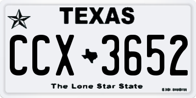 TX license plate CCX3652