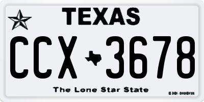 TX license plate CCX3678