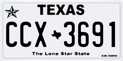 TX license plate CCX3691