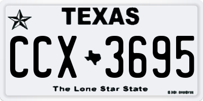 TX license plate CCX3695