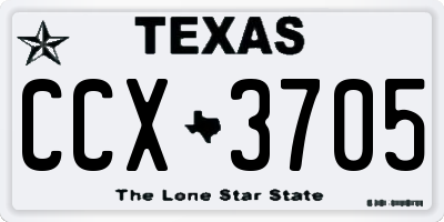TX license plate CCX3705