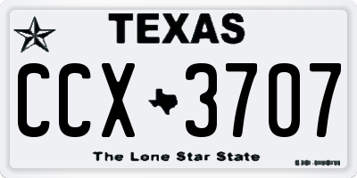 TX license plate CCX3707