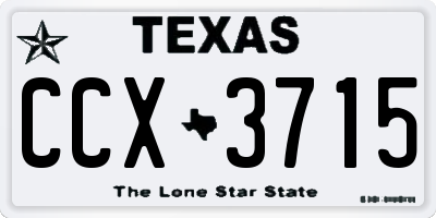 TX license plate CCX3715