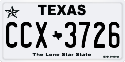 TX license plate CCX3726