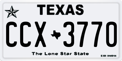 TX license plate CCX3770