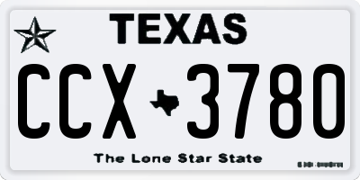 TX license plate CCX3780