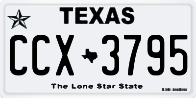 TX license plate CCX3795