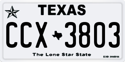 TX license plate CCX3803