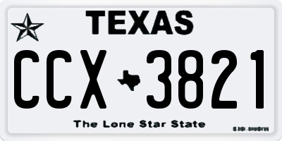 TX license plate CCX3821