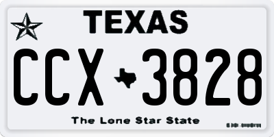 TX license plate CCX3828