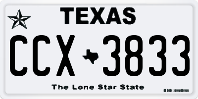 TX license plate CCX3833