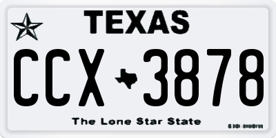 TX license plate CCX3878