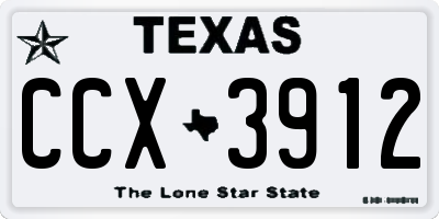 TX license plate CCX3912