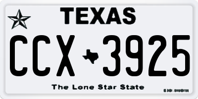 TX license plate CCX3925