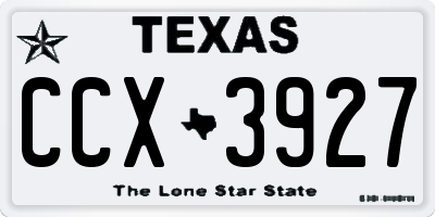 TX license plate CCX3927