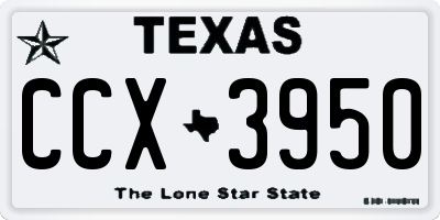 TX license plate CCX3950