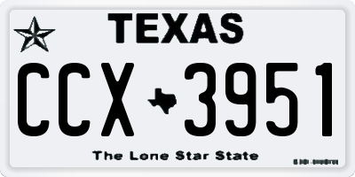 TX license plate CCX3951