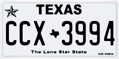 TX license plate CCX3994
