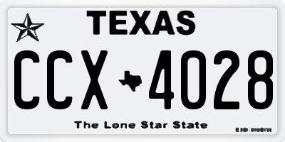 TX license plate CCX4028