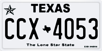 TX license plate CCX4053