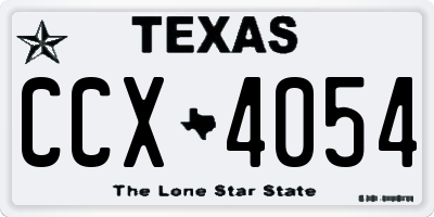 TX license plate CCX4054