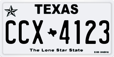 TX license plate CCX4123
