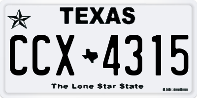 TX license plate CCX4315