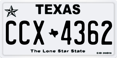 TX license plate CCX4362