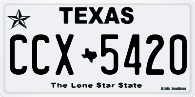 TX license plate CCX5420