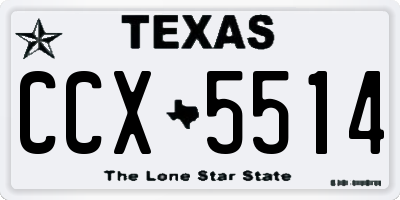 TX license plate CCX5514