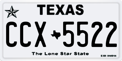 TX license plate CCX5522