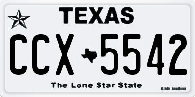TX license plate CCX5542
