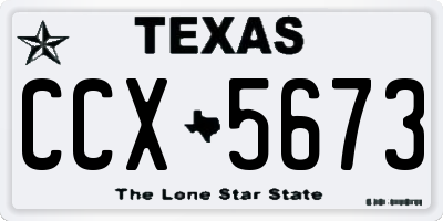 TX license plate CCX5673