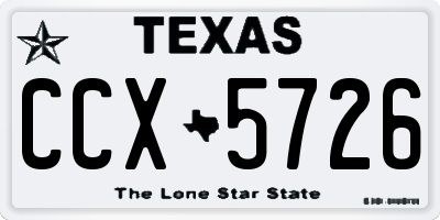 TX license plate CCX5726