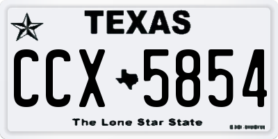 TX license plate CCX5854
