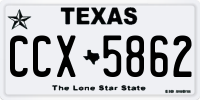 TX license plate CCX5862