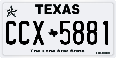 TX license plate CCX5881