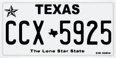 TX license plate CCX5925