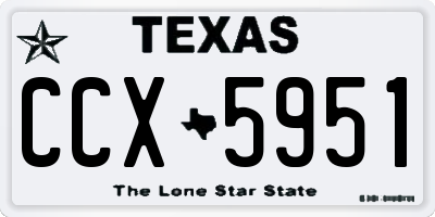 TX license plate CCX5951