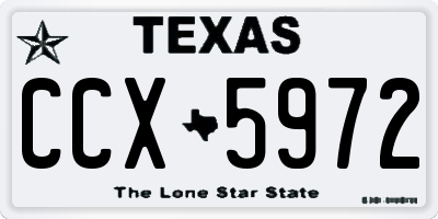 TX license plate CCX5972