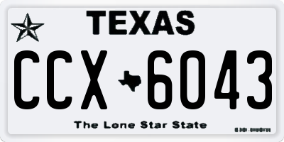 TX license plate CCX6043