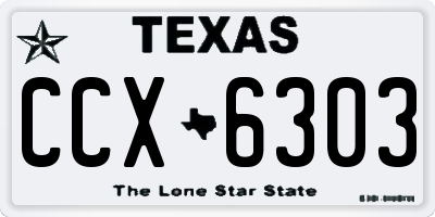 TX license plate CCX6303