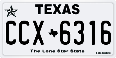 TX license plate CCX6316