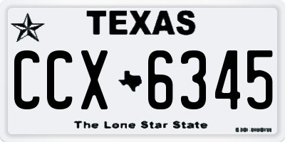 TX license plate CCX6345