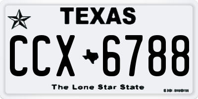 TX license plate CCX6788