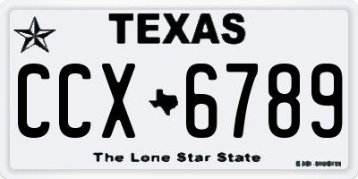 TX license plate CCX6789