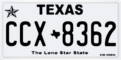 TX license plate CCX8362