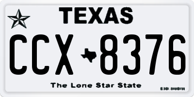 TX license plate CCX8376